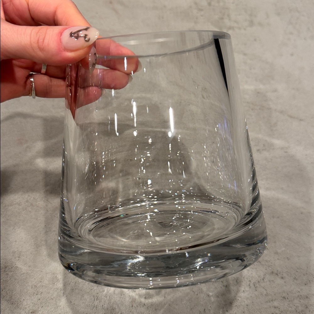 NWOT Chunky Heavy Glass Vase Decor Planter